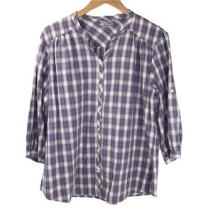 Carhartt for Women Plaid Tartan Blouse Button Up Shirt Top